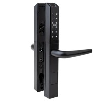 Ручки на планке электронные Apecs Smart HPE-8201-BLM (TTLock, BLE, FP)