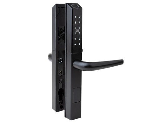 Ручки на планке электронные Apecs Smart HPE-8201-BLM (TTLock, BLE, FP)