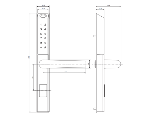Замок электронный Apecs Smart SL-7300-35.85/8201-BLM (TTLock, BLE, FP)