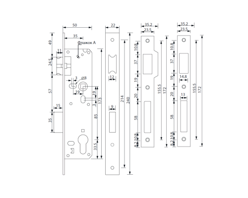Замок электронный Apecs Smart SL-7300-35.85/8201-BLM (TTLock, BLE, FP)