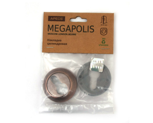 Накладки цилиндровые Apecs Megapolis DP-C-0802-AC Накладки цилиндровые Apecs Megapolis DP-C-0802-AC