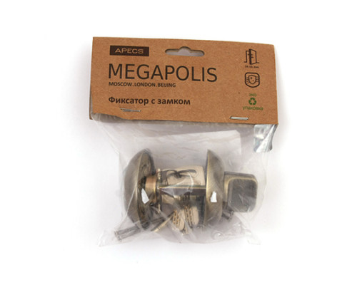 Фиксатор с замком Apecs Megapolis WC-K-0803-AB Фиксатор с замком Apecs Megapolis WC-K-0803-AB