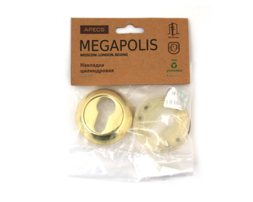 Накладки цилиндровые Apecs Megapolis DP-C-0802-GM Накладки цилиндровые Apecs Megapolis DP-C-0802-GM