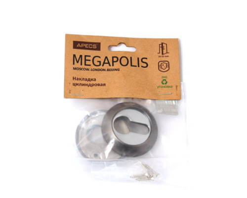 Накладки цилиндровые Apecs Megapolis DP-C-0802-GRF Накладки цилиндровые Apecs Megapolis DP-C-0802-GRF