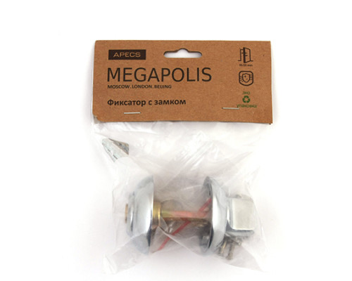 Фиксатор с замком Apecs Megapolis WC-K-0803-CR Фиксатор с замком Apecs Megapolis WC-K-0803-CR