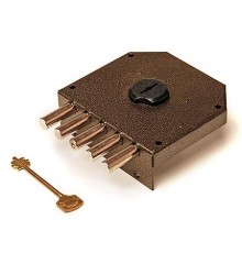 Замок накл. Базальт 1.05.53 МА никель, сувальдный, стержни 5 шт. Ф14мм, медный антик