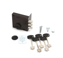 Замок накл. Кремень 1.04.51 МА  никель, сувальдный стержни 3 шт. диаметр 12мм медный антик