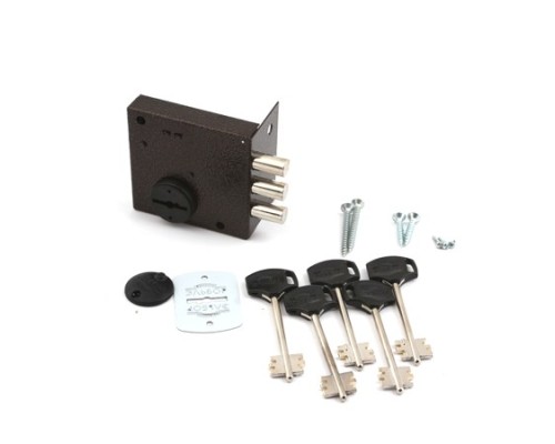 Замок накл. Кремень 1.04.51 МА  никель, сувальдный стержни 3 шт. диаметр 12мм медный антик