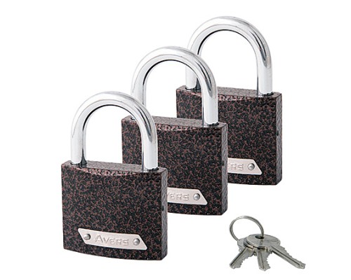 Замки навесные Avers PD-01-50-Blister (3Locks+3Keys)