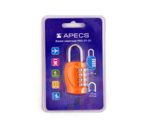 Замок навесной Apecs PDZ-27-31-CODE-Blister Замок навесной Apecs PDZ-27-31-CODE-Blister