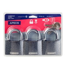 Замки навесные Apecs PD-01-63-Blister (3Locks+5Keys)