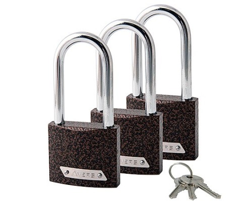 Замки навесные Avers PD-01-50-L-Blister (3Locks+3Keys)