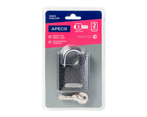 Замок навесной Apecs PD-44-50-Blister Замок навесной Apecs PD-44-50-Blister