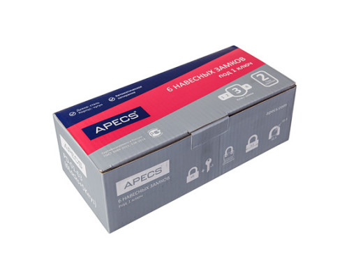 Замки навесные Apecs PD-01-63 (6Locks+5Keys) Замки навесные Apecs PD-01-63 (6Locks+5Keys)
