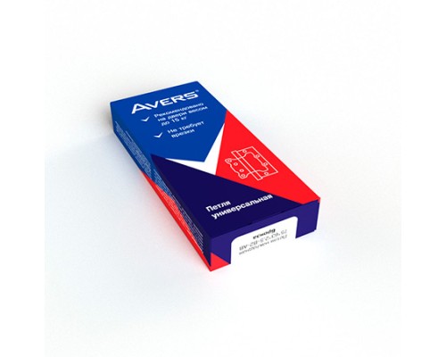 Петля накладная Avers 75*63*2,5-B2-CR Петля накладная Avers 75*63*2,5-B2-CR