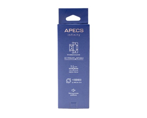 Петля накладная Apecs Infinity 100*79*2.5-PS2-Steel-BLM