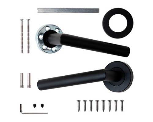 Ручки дверные Apecs H-0204-INOX/201-BLM Ручки дверные Apecs H-0204-INOX/201-BLM