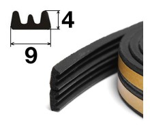 Уплотнитель самоклеящийся Apecs E-9*4-BL (150м)