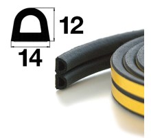 Уплотнитель самоклеящийся Apecs D-14*12-BL (40м)