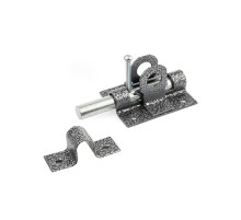 Засов нак. Делга с проушиной с круглым ригелем (серебро)