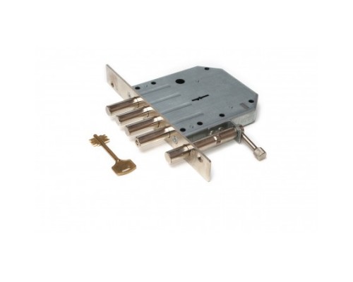 Замок врез. Базальт 1.05.02  никель, сувальдный, стержни 4шт, диаметр 14мм, задвижка