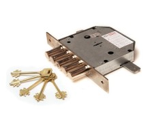 Замок врез. Гранит 1.06.02 никель, сувальдный стержни 5 шт. диаметр 18мм тяги