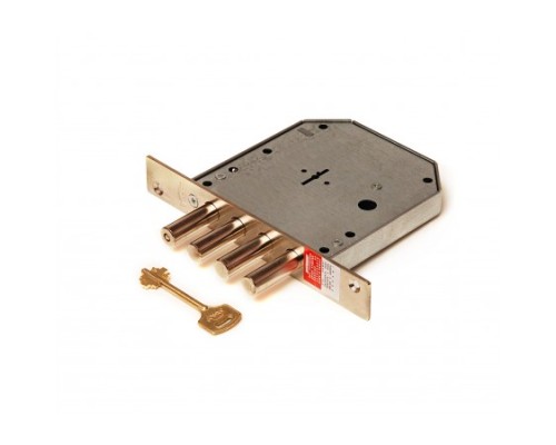 Замок врез. Базальт 1.05.01  никель, сувальдный, стержни 4шт, диаметр 14мм