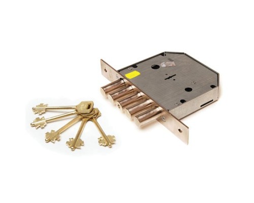 Замок врез. Гранит 1.06.01 никель, сувальдный стержни 5 шт. диаметр 18мм