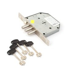 Замок врез. Базальт 1.05.41  никель, сувальдный, стержни 3шт Ф14мм, под фалевую ручку, задвижка