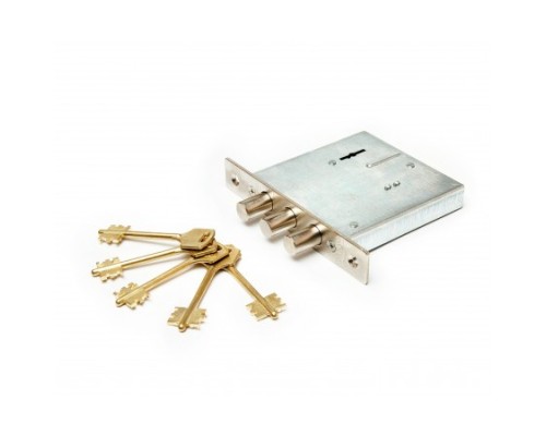 Замок врез. Кремень 1.04.03  никель, сувальдный стержни 3 шт. диаметр 16мм