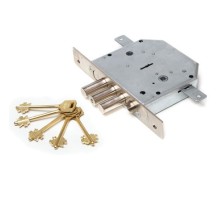 Замок врез. Гранит 1.06.43 никель, сувальдный стержни 3 шт. диаметр 18мм под фалевую ручку и задвиж