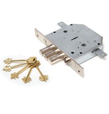 Замок врез. Гранит 1.06.43 никель, сувальдный стержни 3 шт. диаметр 18мм под фалевую ручку и задвиж