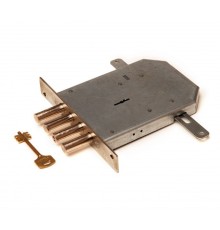 Замок врез. Базальт 1.05.03  никель, сувальдный, стержни 4шт, диаметр 14мм, тяги