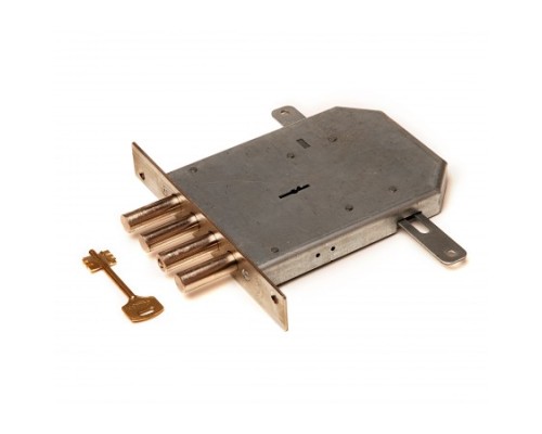 Замок врез. Базальт 1.05.03  никель, сувальдный, стержни 4шт, диаметр 14мм, тяги