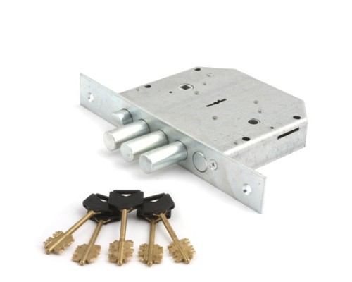 Замок врез. RеХ. 3.9 (аналог 1.06.41) сувальдный, 3 стержня ф18мм, задвижка, защёлка, правосторон.