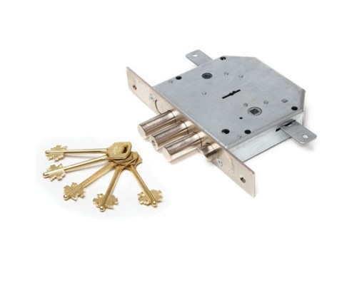 Замок врез. Гранит 1.06.42 никель, сувальдный стержни 3 шт. диаметр 18мм, тяги, под фалевую ручку