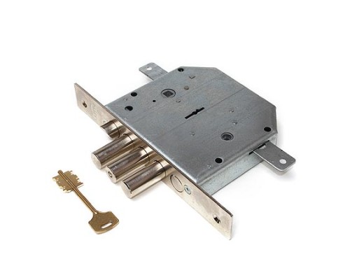 Замок врез. Гранит 1.06.43  (Кл.6.11.08.НБ.Ч) никель, сувальдный стержни 3 шт