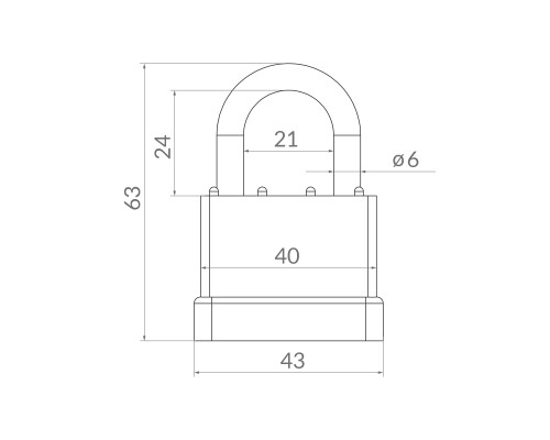 Замок Punto (Пунто) навесной PK-6540 3 key англ.