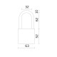 Замок Fuaro (Фуаро) навесной PL-UNI-0163-L (PL-01-63-L) 3key англ. /блистер