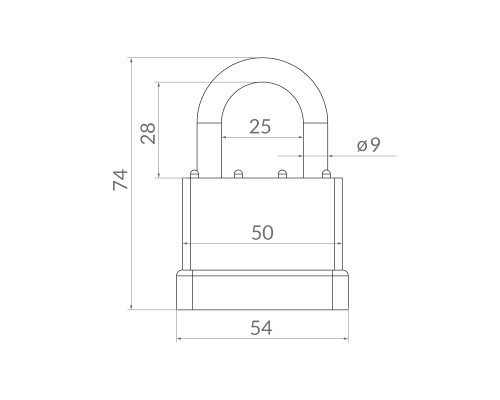 Замок Punto (Пунто) навесной PK-6550 3 key англ.