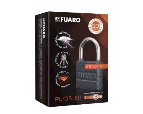 Замок Fuaro (Фуаро) навесной PL-UNI-0350 3key (PL-03-50) англ. /блистер Замок Fuaro (Фуаро) навесной PL-UNI-0350 3key (PL-03-50) англ. /блистер