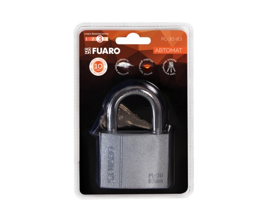 Замок Fuaro (Фуаро) навесной PL-PROTEC-3063 3key (PL-3063) англ. /блистер