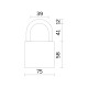 Замок Fuaro (Фуаро) навесной PL-UNI-0175 (PL-01-75) 3key англ. /блистер