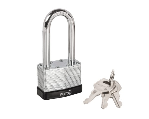Замок Punto (Пунто) навесной PK-6550L 3 key англ. длиная дужка Замок Punto (Пунто) навесной PK-6550L 3 key англ. длиная дужка