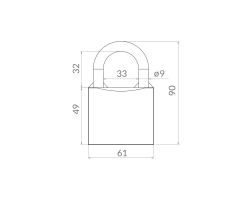 Замок Punto (Пунто) навесной PK-0163 3 key англ.ключ.
