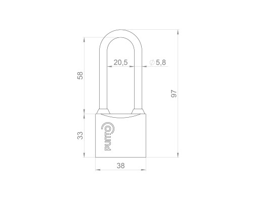 Замок Punto (Пунто) навесной PK-0138 L 3 key англ.ключ. Замок Punto (Пунто) навесной PK-0138 L 3 key англ.ключ.