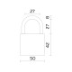 Замок Fuaro (Фуаро) навесной PL-PROTEC-0250 3key (PL-02-50) англ. /блистер