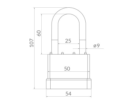 Замок Punto (Пунто) навесной PK-6550L 3 key англ. длиная дужка Замок Punto (Пунто) навесной PK-6550L 3 key англ. длиная дужка