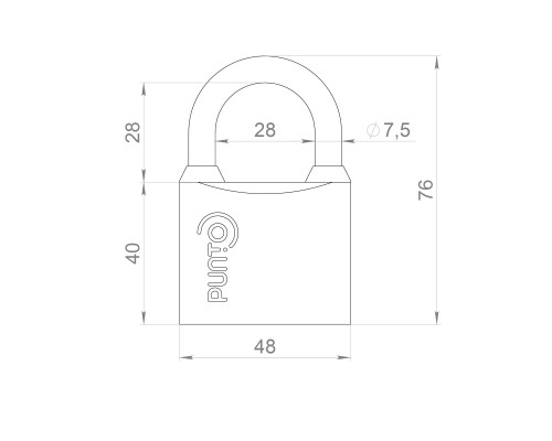 Замок Punto (Пунто) навесной PK-0150 3 key англ.ключ. Замок Punto (Пунто) навесной PK-0150 3 key англ.ключ.