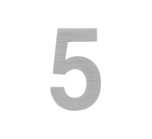 Цифра Fuaro (Фуаро) 5 самоклеящаяся SS304 (50х30) (FUARO) SSC сатинированный хром